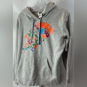 The North Face Women's Heathered Light Gray Graphic Logo Hoodie Size XL